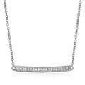 14k White Gold Necklace with Gold and Diamond Bar (1/10 cttw) - Coolpeacock