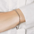 14k White Gold Oval Rolo Bracelet (3.20 mm) - Coolpeacock