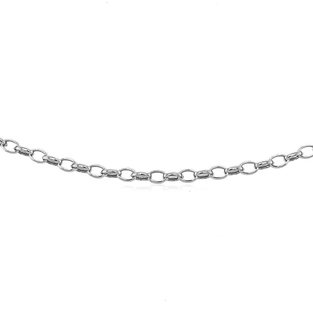 14k White Gold Oval Rolo Bracelet (3.20 mm) - Coolpeacock