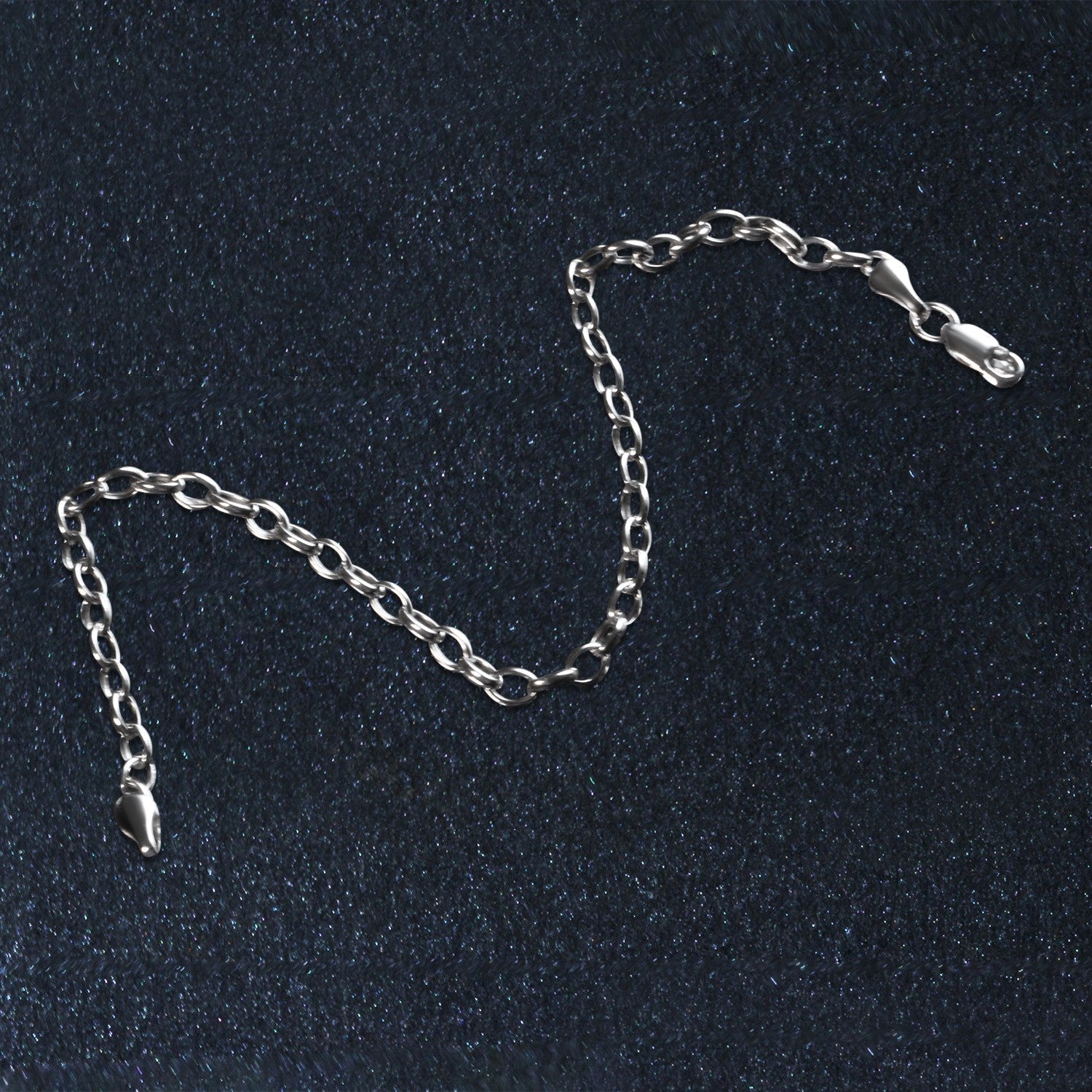14k White Gold Oval Rolo Bracelet (3.20 mm) - Coolpeacock