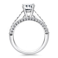 14k White Gold Pave Diamond Cathedral Engagement Ring - Coolpeacock