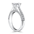 14k White Gold Pave Diamond Cathedral Engagement Ring - Coolpeacock