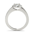 14k White Gold Pave Style Slim Shank Diamond Engagement Ring (1 1/8 cttw) - Coolpeacock