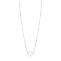 14k White Gold Pearl Solitaire Necklace - Coolpeacock