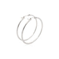14k White Gold Polished Hoop Earrings (2x40mm) - Coolpeacock
