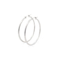 14k White Gold Polished Hoop Earrings (2x40mm) - Coolpeacock