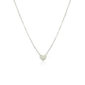 14k White Gold Polished Mini Heart Necklace - Coolpeacock