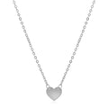 14k White Gold Polished Mini Heart Necklace - Coolpeacock