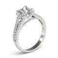 14k White Gold Princes Cut Halo Split Shank Diamond Engagement Ring (2 cttw) - Coolpeacock