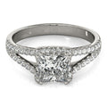 14k White Gold Princes Cut Halo Split Shank Diamond Engagement Ring (2 cttw) - Coolpeacock