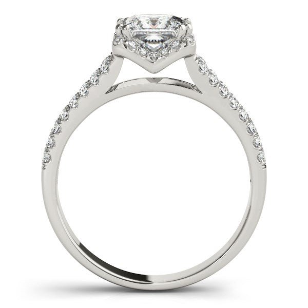 14k White Gold Princes Cut Halo Split Shank Diamond Engagement Ring (2 cttw) - Coolpeacock