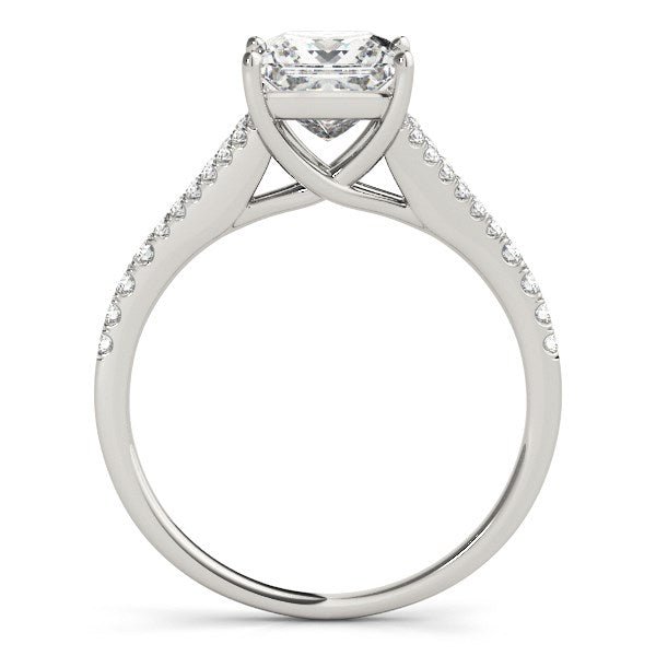 14k White Gold Princess Cut Split Shank Diamond Engagement Ring (1 1/8 cttw) - Coolpeacock