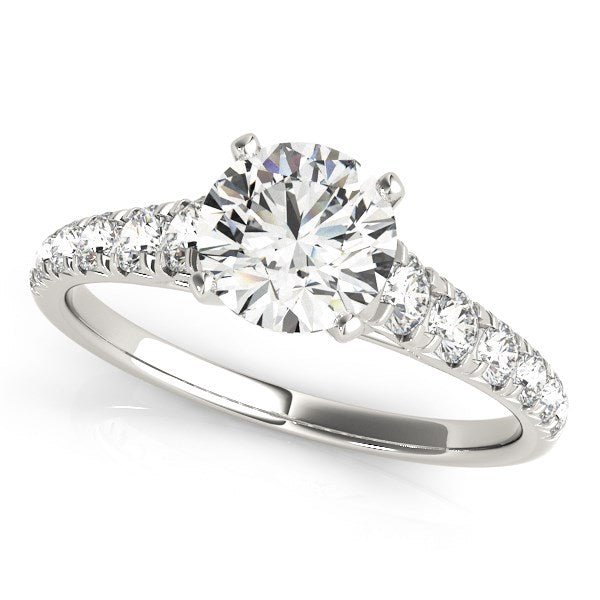 14k White Gold Prong Set Graduated Diamond Engagement Ring (1 7/8 cttw) - Coolpeacock