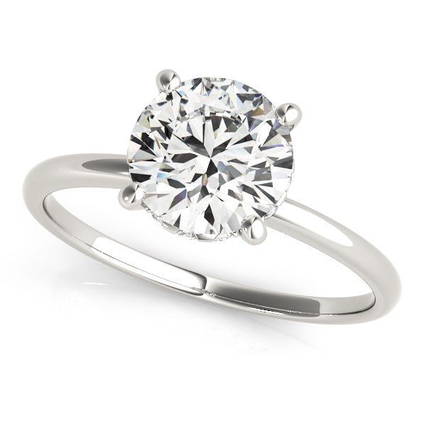 14k White Gold Prong Set Round Diamond Engagement Ring (2 cttw) - Coolpeacock