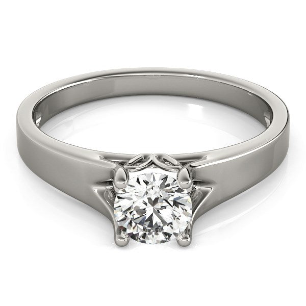 14k White Gold Prong Set Style Solitaire Diamond Engagement Ring (1/2 cttw) - Coolpeacock
