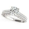 14k White Gold Pronged Diamond Antique Style Engagement Ring (1 1/3 cttw) - Coolpeacock