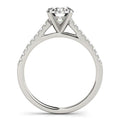 14k White Gold Pronged Round Diamond Engagement Ring (1 5/8 cttw) - Coolpeacock