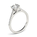 14k White Gold Pronged Round Diamond Engagement Ring (1 5/8 cttw) - Coolpeacock