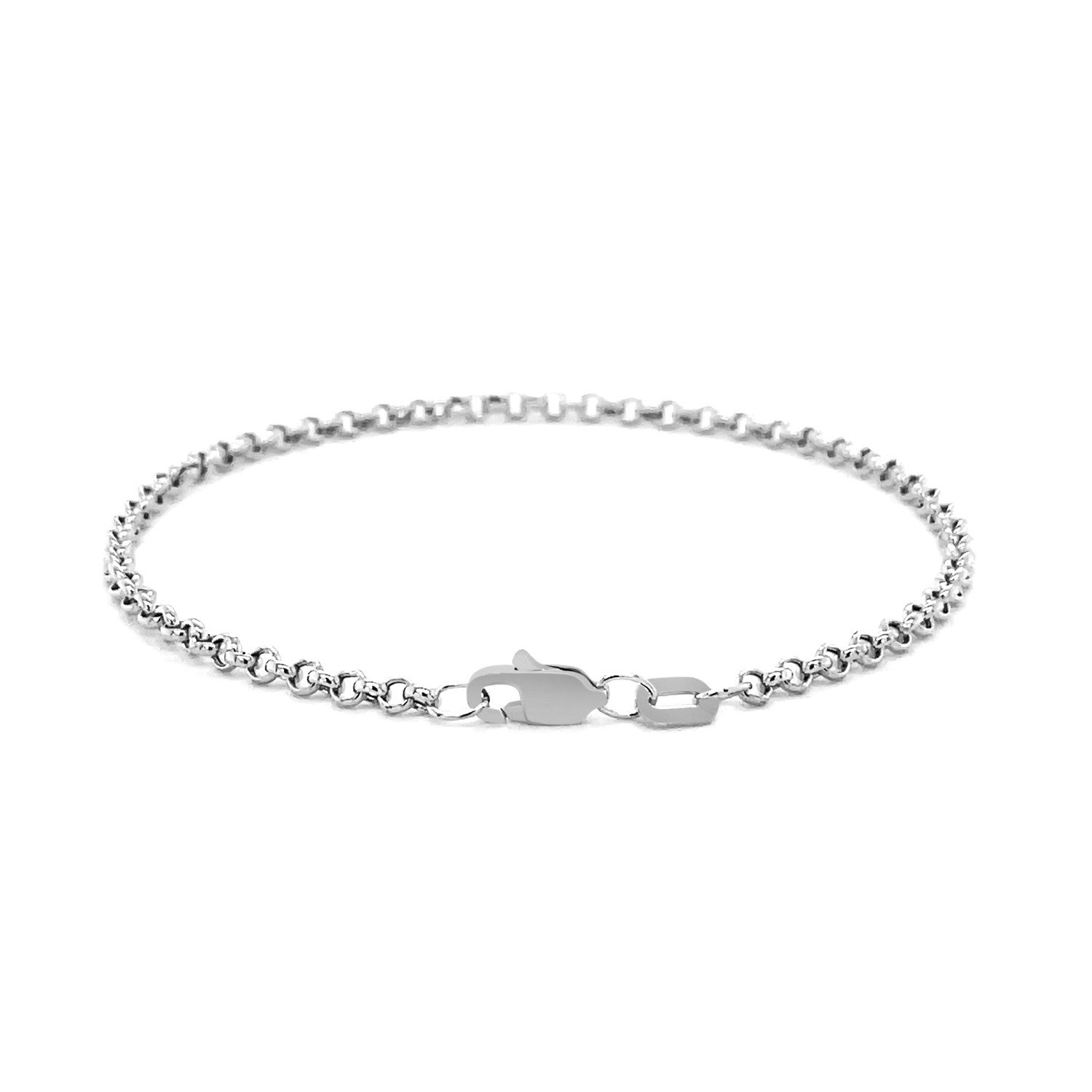 14k White Gold Rolo Bracelet (2.50 mm) - Coolpeacock