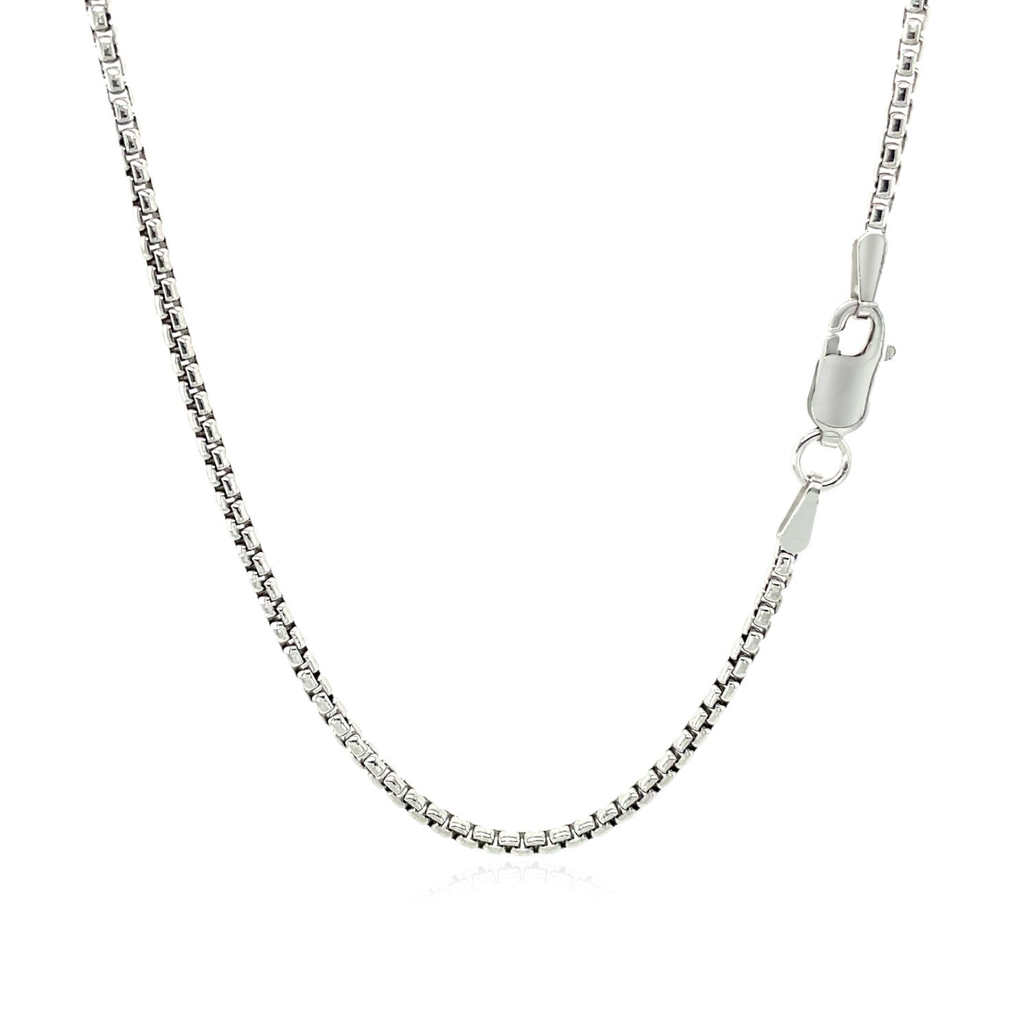 14k White Gold Round Box Chain (1.80 mm) - Coolpeacock