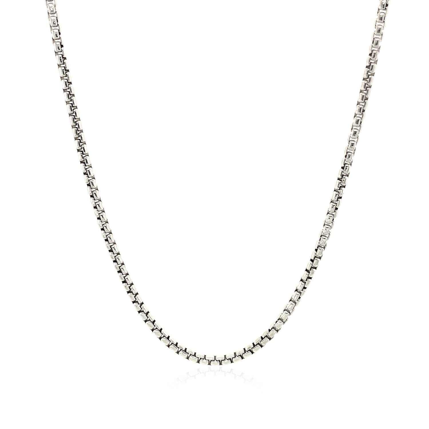 14k White Gold Round Box Chain (1.80 mm) - Coolpeacock