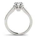 14k White Gold Round Diamond Engagement Ring Band Stones (1 1/8 cttw) - Coolpeacock
