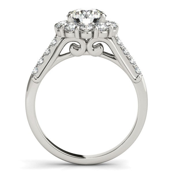14k White Gold Round Diamond Halo Engagement Ring (2 1/2 cttw) - Coolpeacock