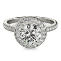 14k White Gold Round Halo Diamond Engagement Ring (1 1/2 cttw) - Coolpeacock