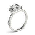 14k White Gold Round Halo Diamond Engagement Ring (1 1/2 cttw) - Coolpeacock