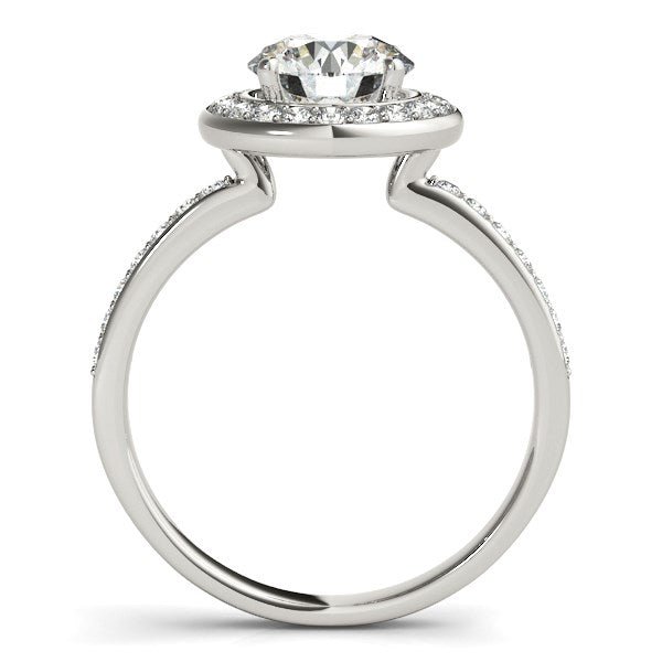 14k White Gold Round Halo Diamond Engagement Ring (1 1/2 cttw) - Coolpeacock