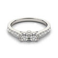 14k White Gold Round Two Stone Diamond Ring (3/4 cttw) - Coolpeacock