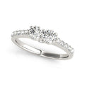 14k White Gold Round Two Stone Diamond Ring (3/4 cttw) - Coolpeacock