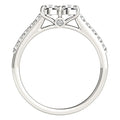 14k White Gold Round Two Stone Diamond Ring (3/4 cttw) - Coolpeacock
