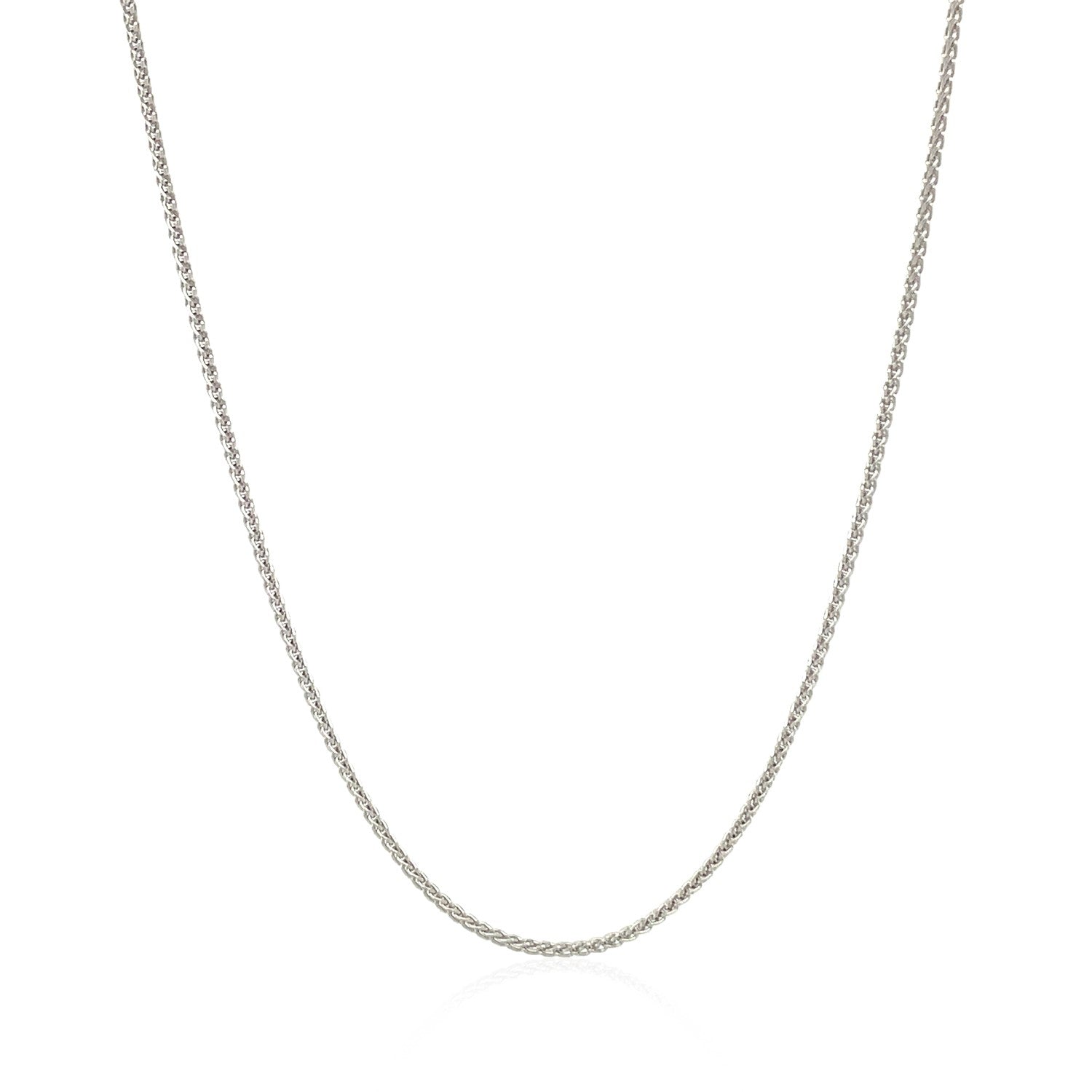 14k White Gold Round Wheat Chain (1.00 mm) - Coolpeacock