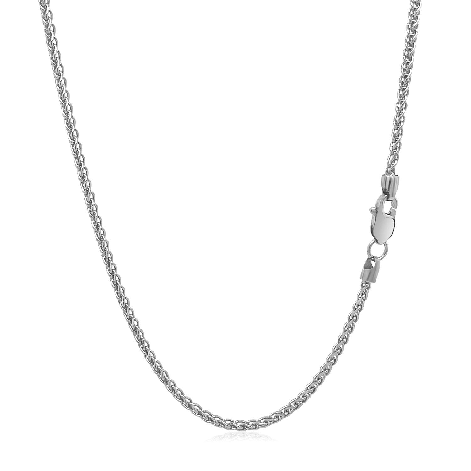 14k White Gold Round Wheat Chain (1.5 mm) - Coolpeacock