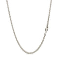 14k White Gold Round Wheat Chain (2.10 mm) - Coolpeacock