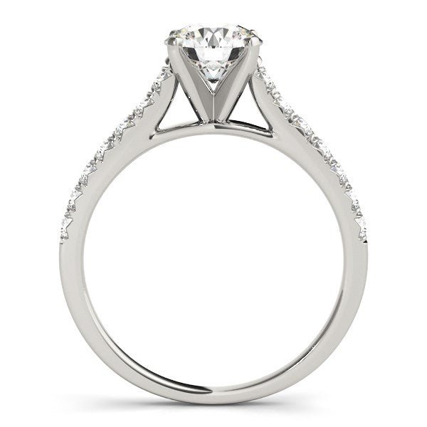 14k White Gold Single Row Band Diamond Engagement Ring (1 1/3 cttw) - Coolpeacock