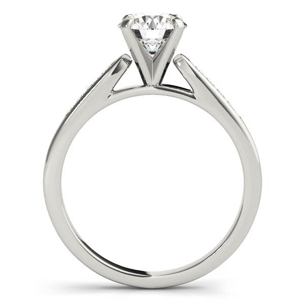 14k White Gold Single Row Diamond Engagement Ring (1 cttw) - Coolpeacock