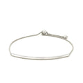 14k White Gold Smooth Curved Bar Lariat Design Bracelet (1.00 mm) - Coolpeacock