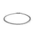 14k White Gold Solid Curb Bracelet (3.60 mm) - Coolpeacock