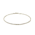 14k White Gold Solid Diamond Cut Rope Bracelet (1.60 mm) - Coolpeacock