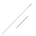 14k White Gold Solid Diamond Cut Rope Bracelet (1.80 mm) - Coolpeacock