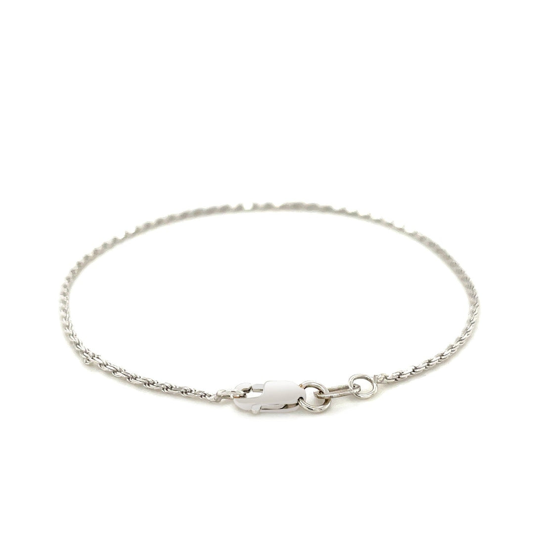 14k White Gold Solid Diamond Cut Rope Bracelet (1.80 mm) - Coolpeacock