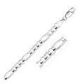 14k White Gold Solid Figaro Bracelet (6.00 mm) - Coolpeacock