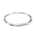 14k White Gold Solid Figaro Bracelet (6.00 mm) - Coolpeacock