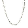 14k White Gold Solid Figaro Chain (2.60 mm) - Coolpeacock