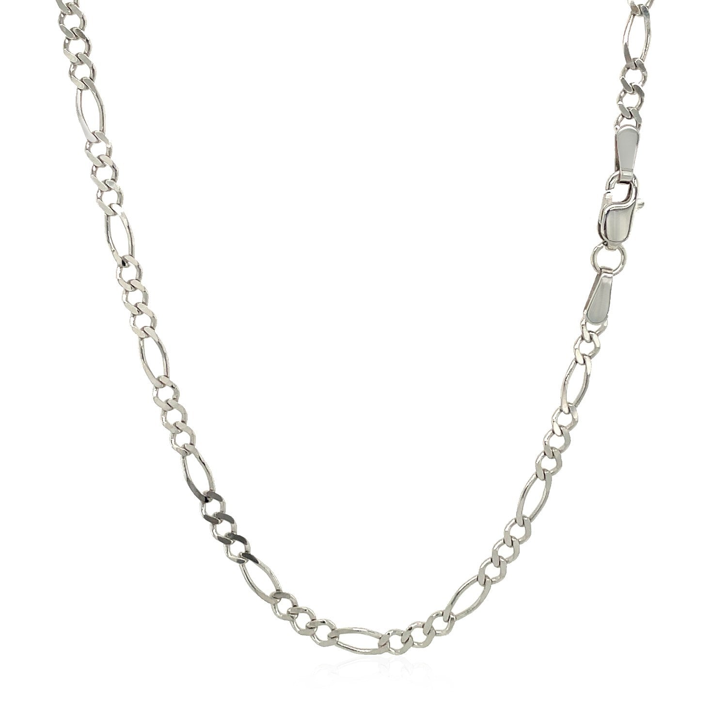 14k White Gold Solid Figaro Chain (2.60 mm) - Coolpeacock