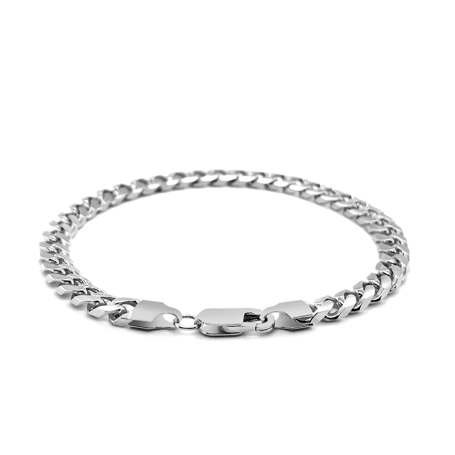 14k White Gold Solid Miami Cuban Bracelet (6.00 mm) - Coolpeacock