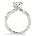 14k White Gold Spiral Design Pronged Diamond Engagement Ring (1 1/8 cttw) - Coolpeacock