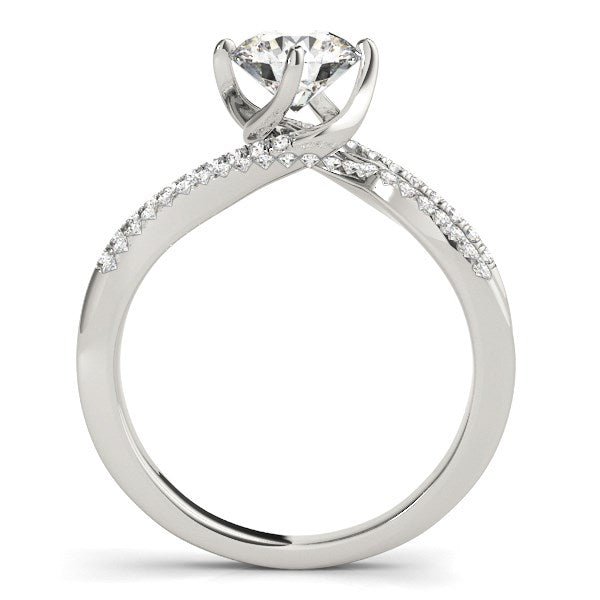 14k White Gold Spiral Design Pronged Diamond Engagement Ring (1 1/8 cttw) - Coolpeacock